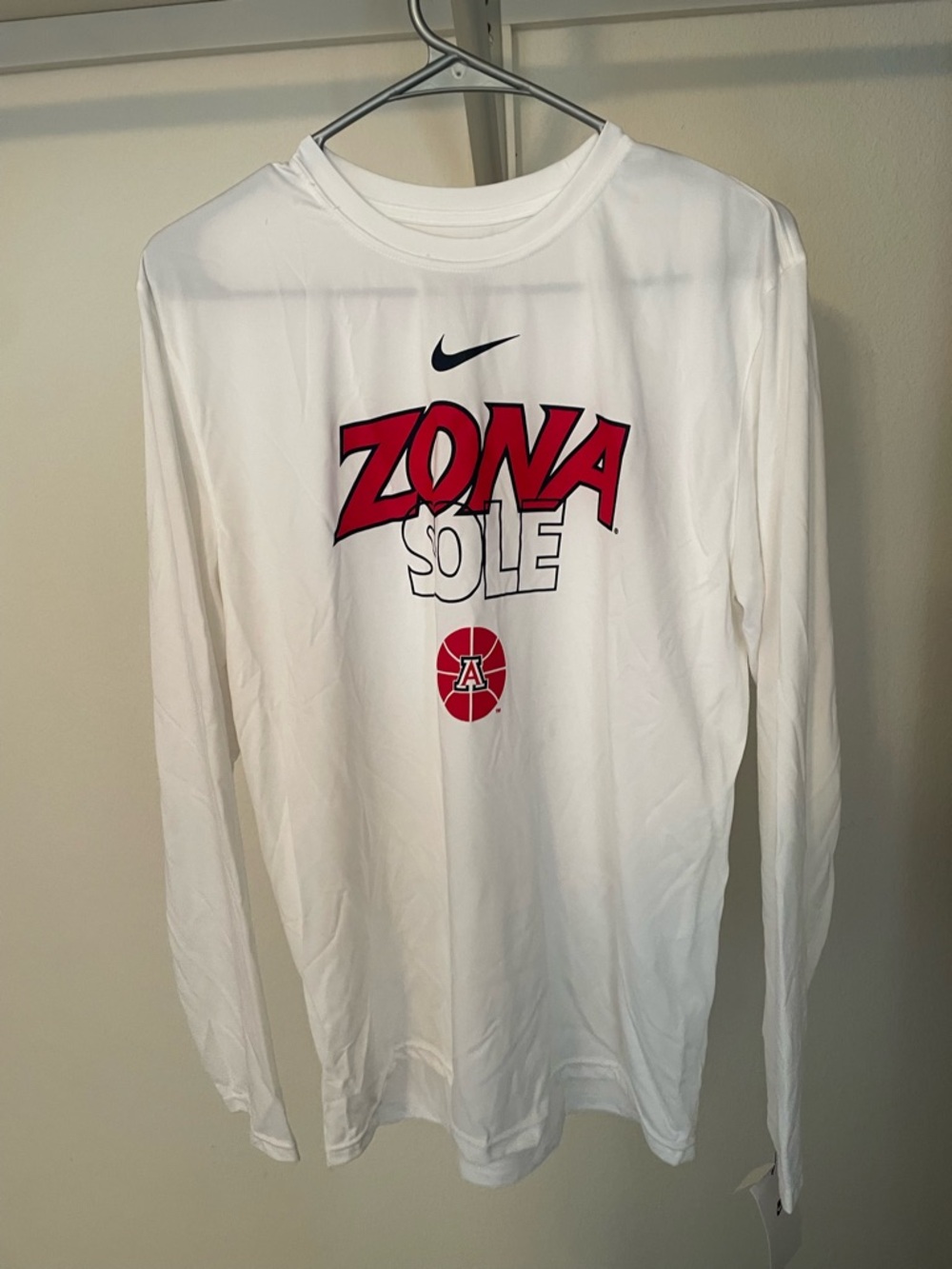 Nike Dri-Fit Arizona White Long Sleeve Tee with 'Zona Sole' Graphic